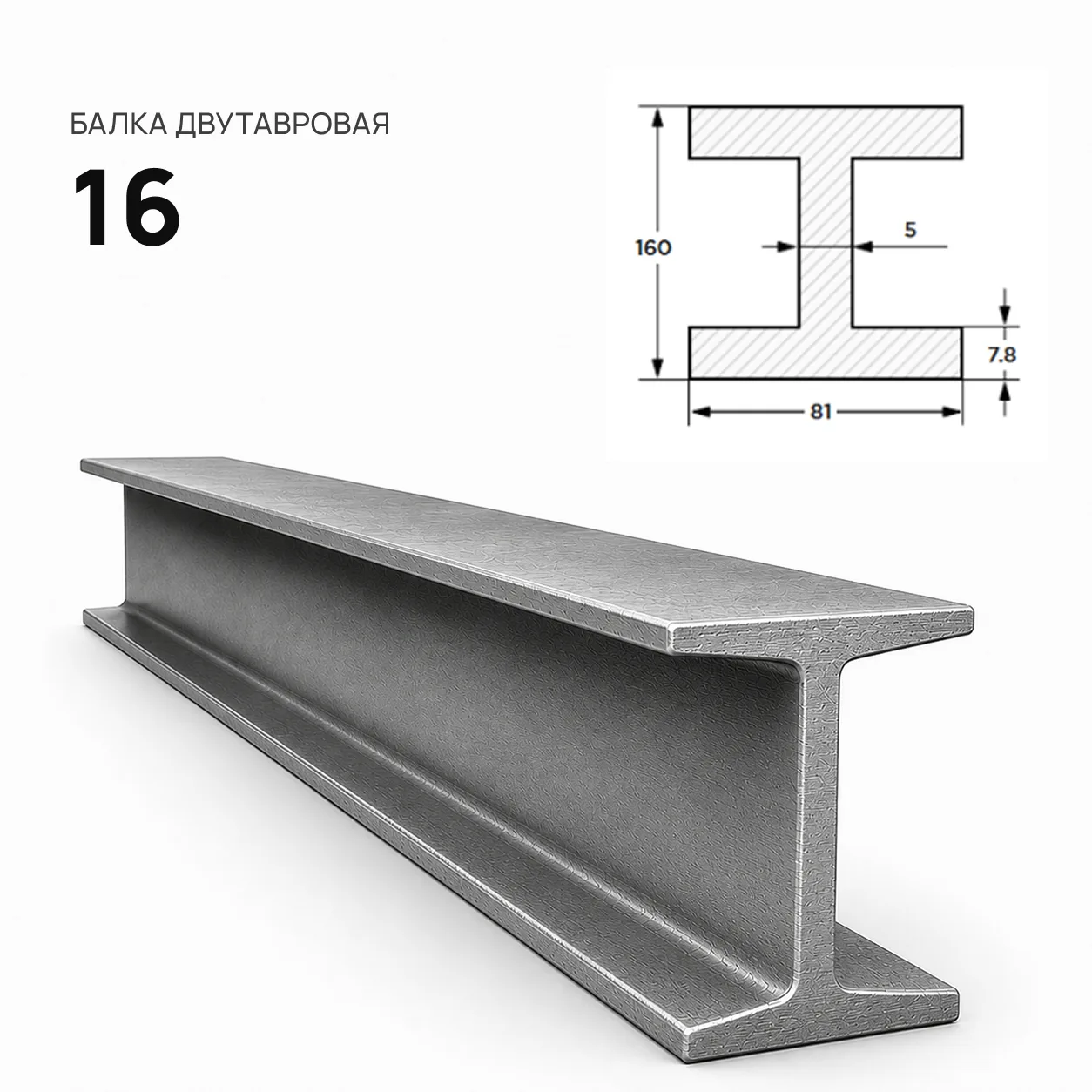 Балка двутавровая 16